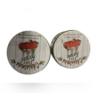 Tin Containers with Lids, 2 Round Matching Tin Cans